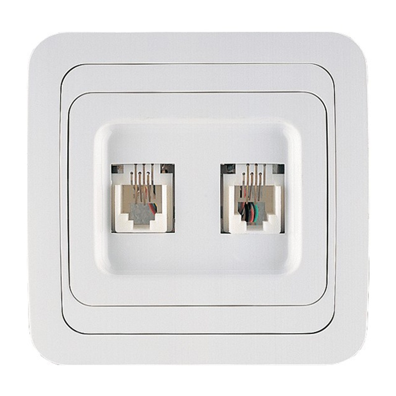 Розетка компьютерная RJ-45 с/у Mimoza 12036, 2 гнезда, IP20